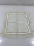 Vintage 1900s Sheer White Handkerchief with Floral Lace Border