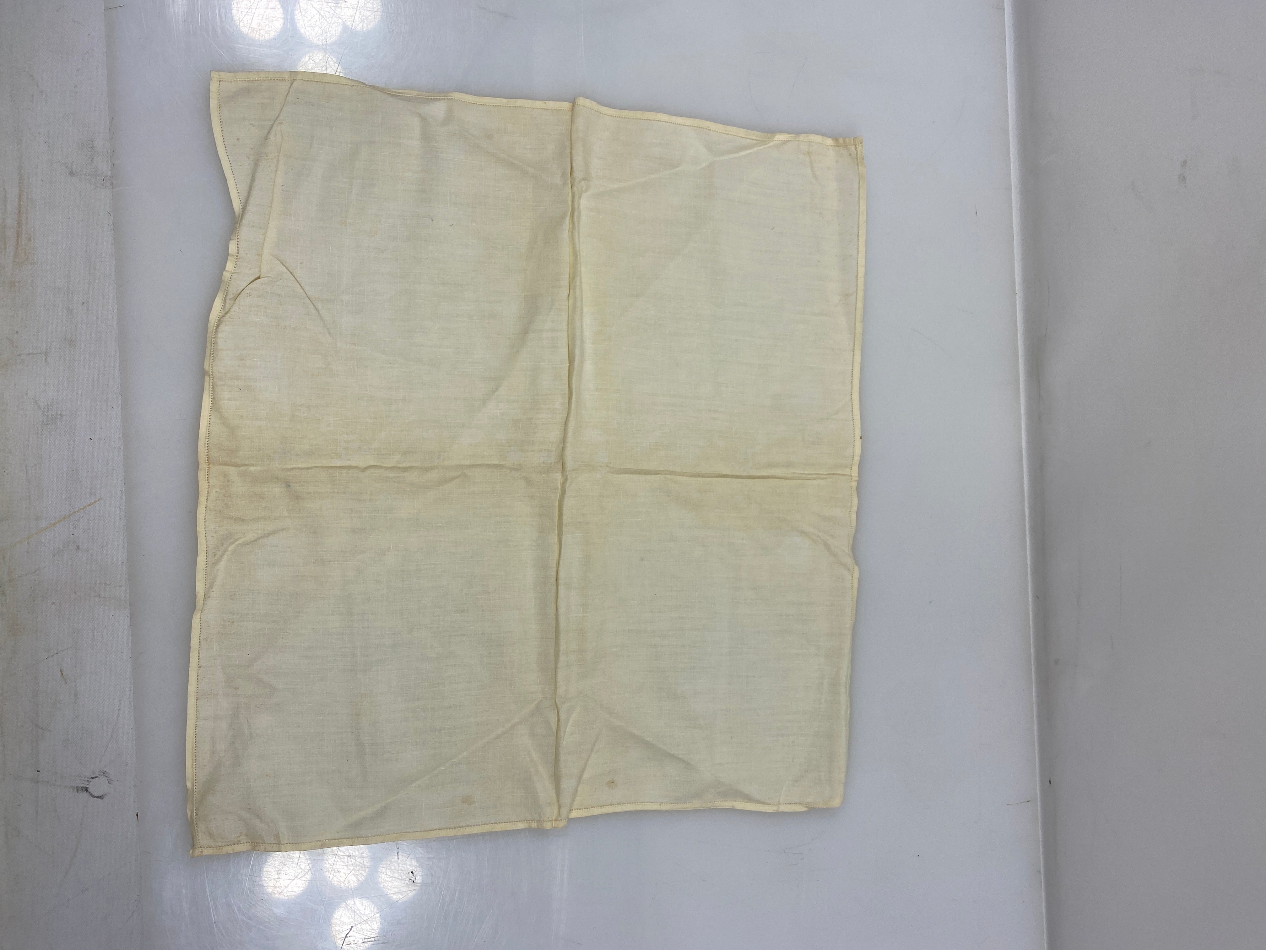 Vintage 1900s Tan Linen Handkerchief