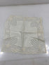 Vintage 1900s White Linen Handkerchief with Intricate Lace Border