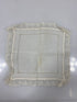 Vintage 1900s White Linen Handkerchief with Lace Border