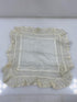 Vintage 1900s White Linen Handkerchief with Lace Details