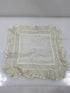 Vintage 1900s White Linen Handkerchief with Lace Details