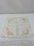 Vintage 1900s White Sheer Handkerchief with Pastel Floral Embroidery