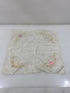 Vintage 1900s White Sheer Handkerchief with Pastel Floral Embroidery