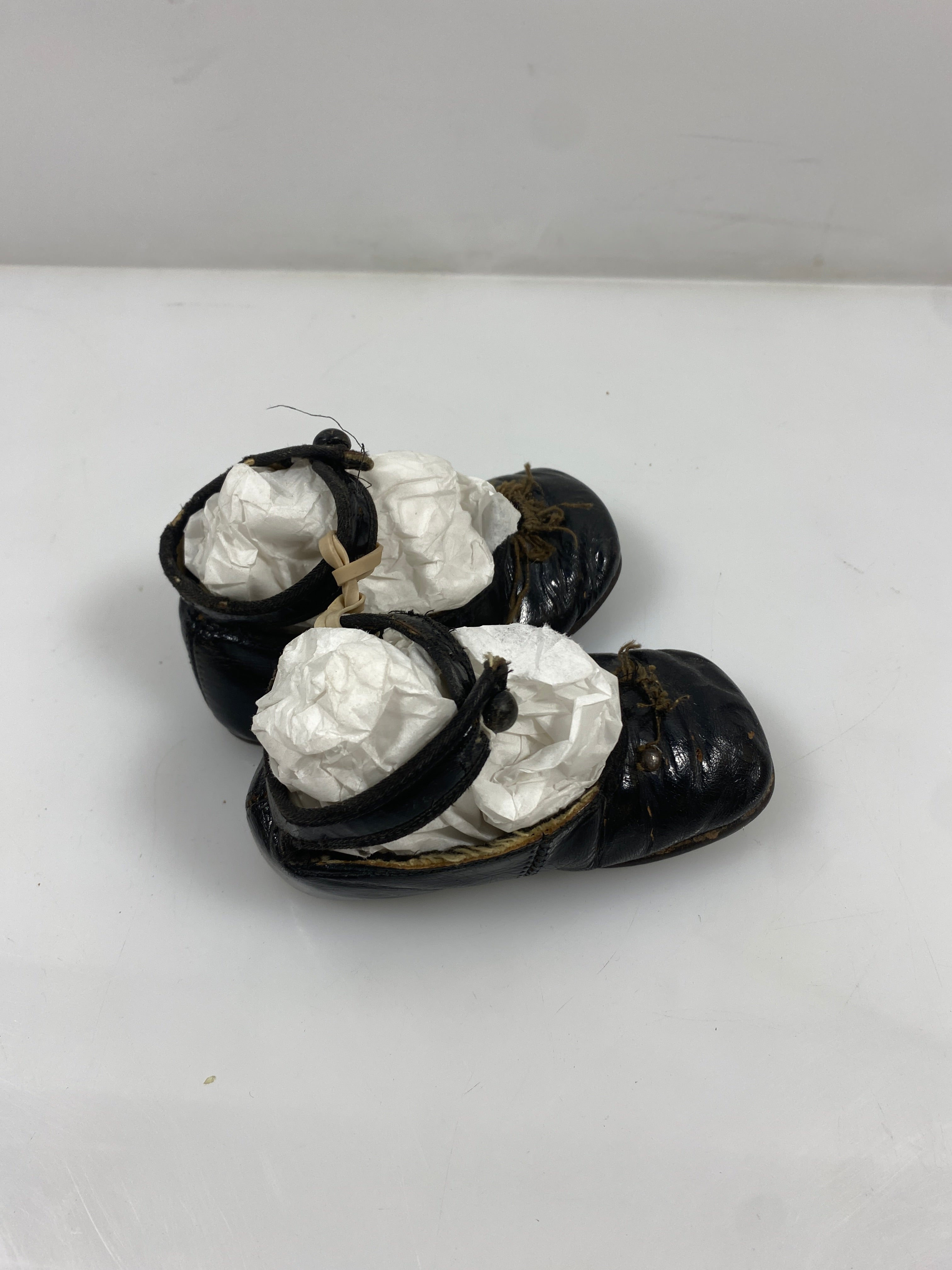 Vintage 1910s Children's Black Leather Mary Janes