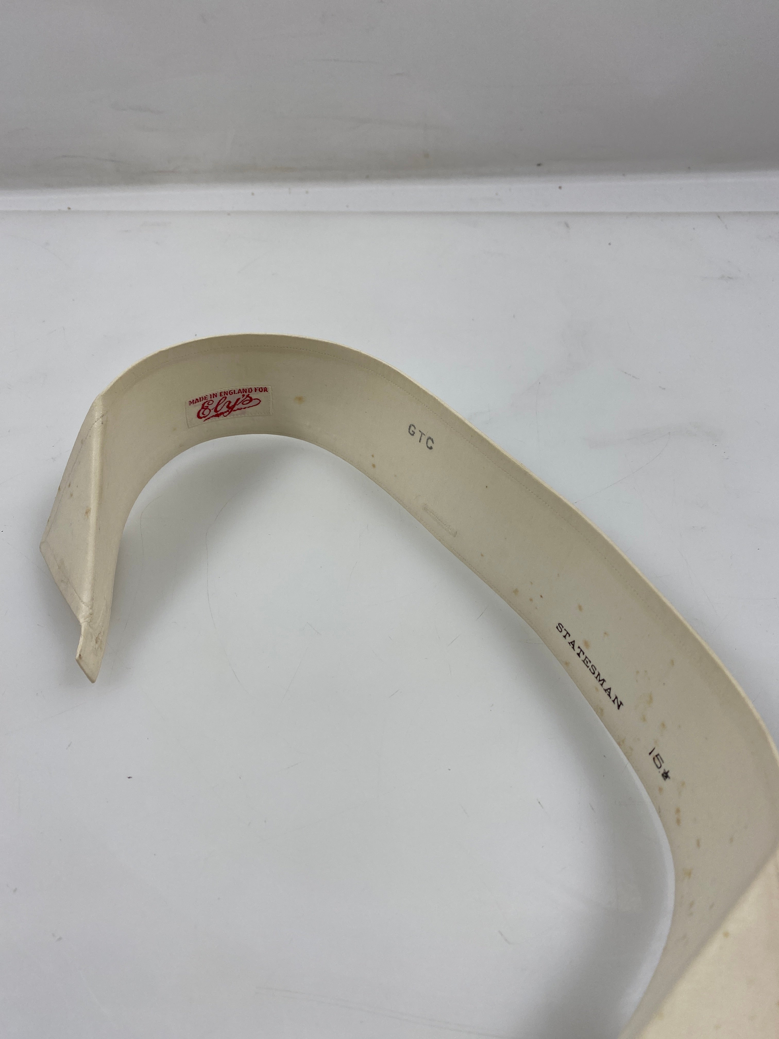 Vintage 1910s "Ely's" White Starched Collar Size 15 1/2