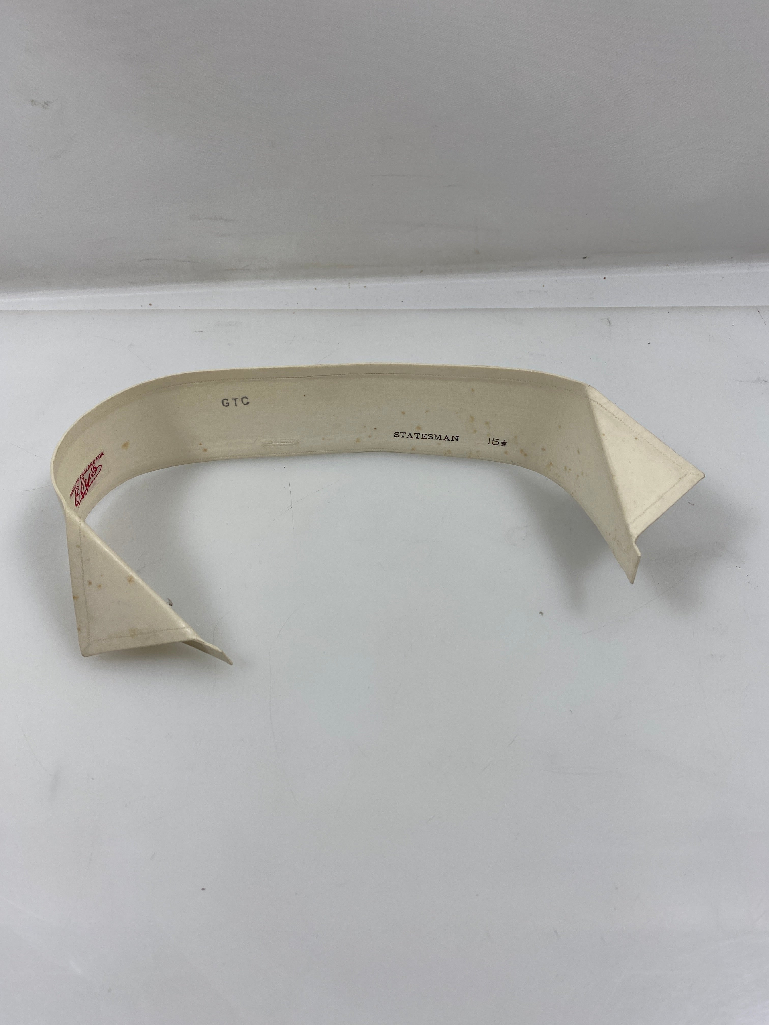 Vintage 1910s "Ely's" White Starched Collar Size 15 1/2