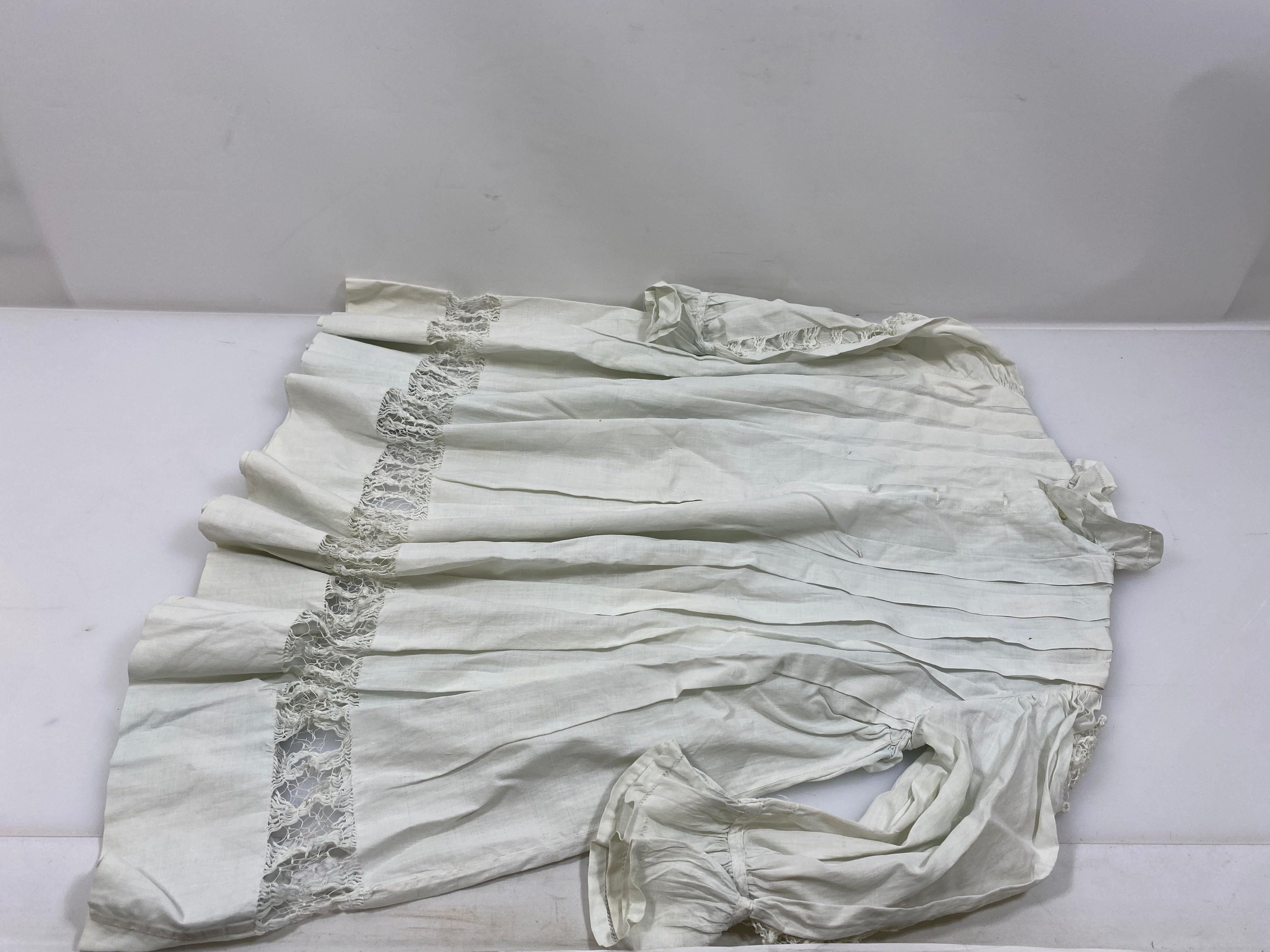 Vintage 1910s Light Blue Children's Dress Paneling at Hem