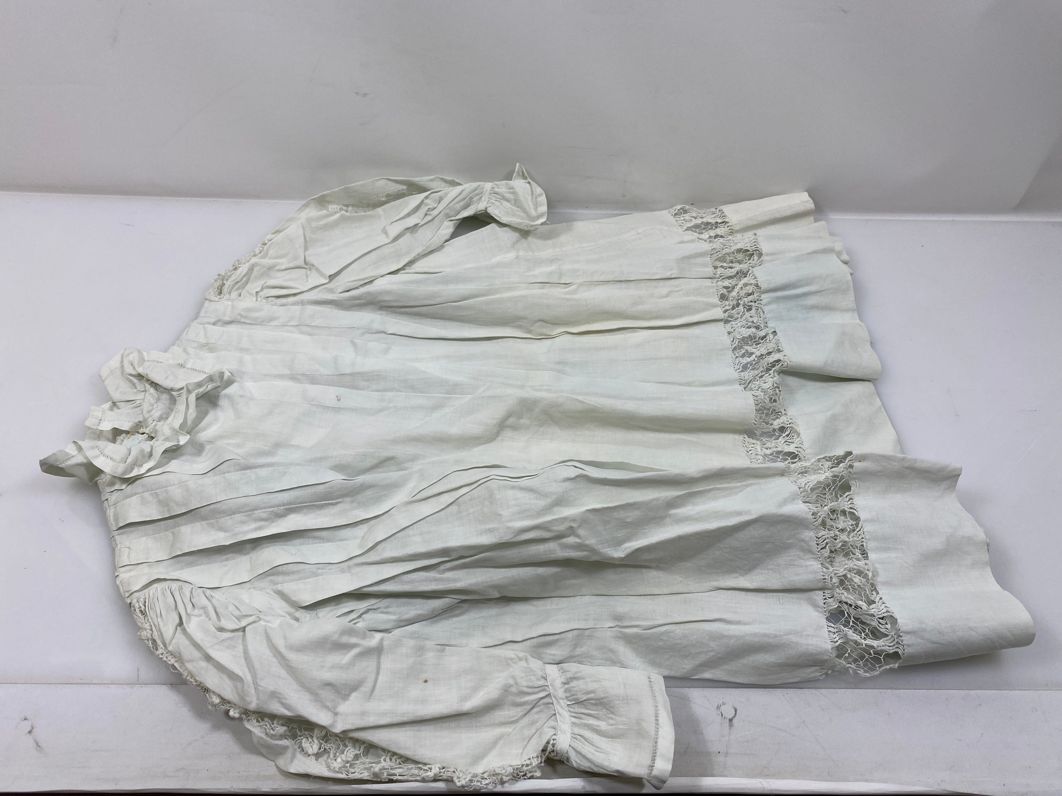Vintage 1910s Light Blue Children's Dress Paneling at Hem