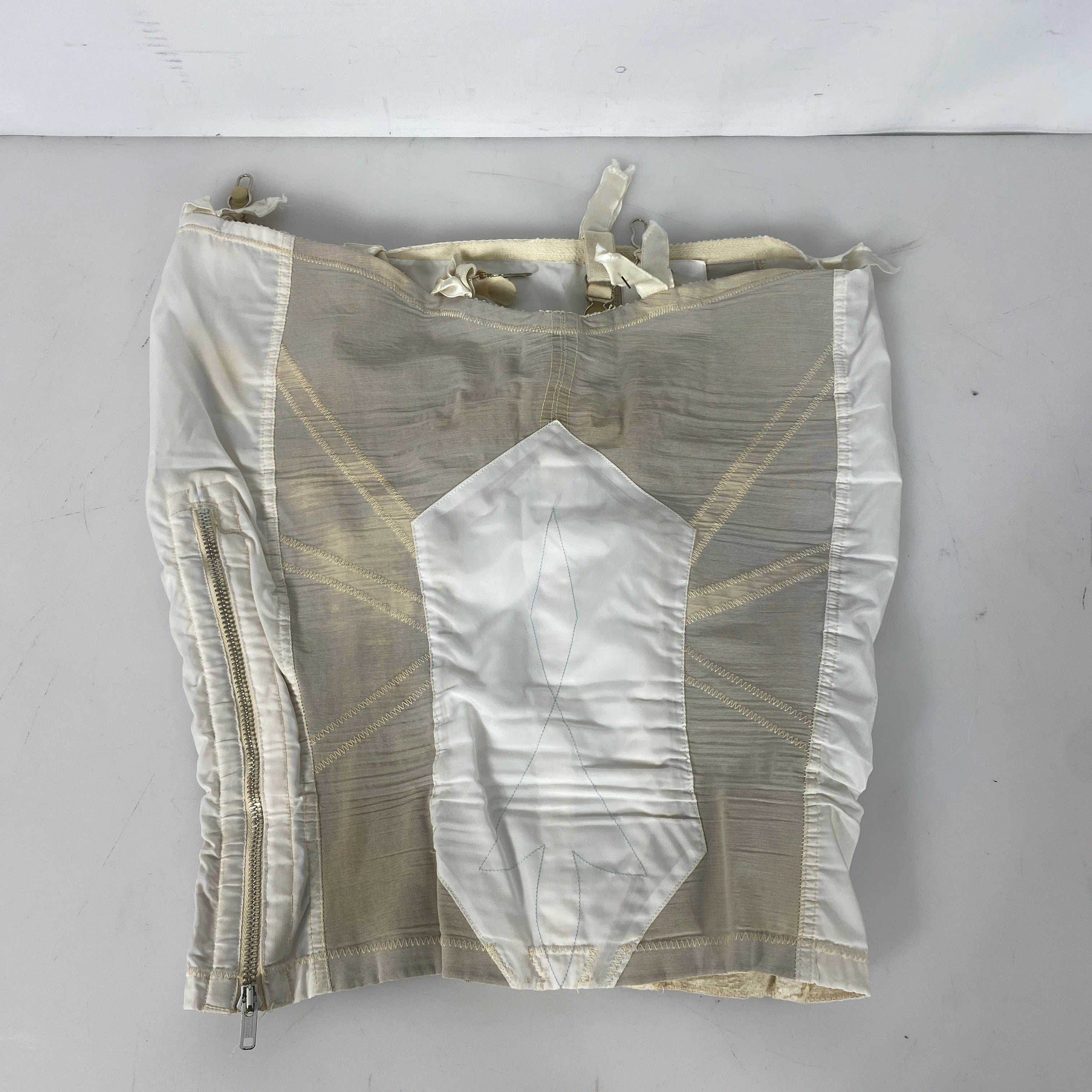 Vintage 1910s White Girdle with Zipper Closures