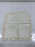 Vintage 1910s White Linen Handkerchief with Crocheted Lace Border
