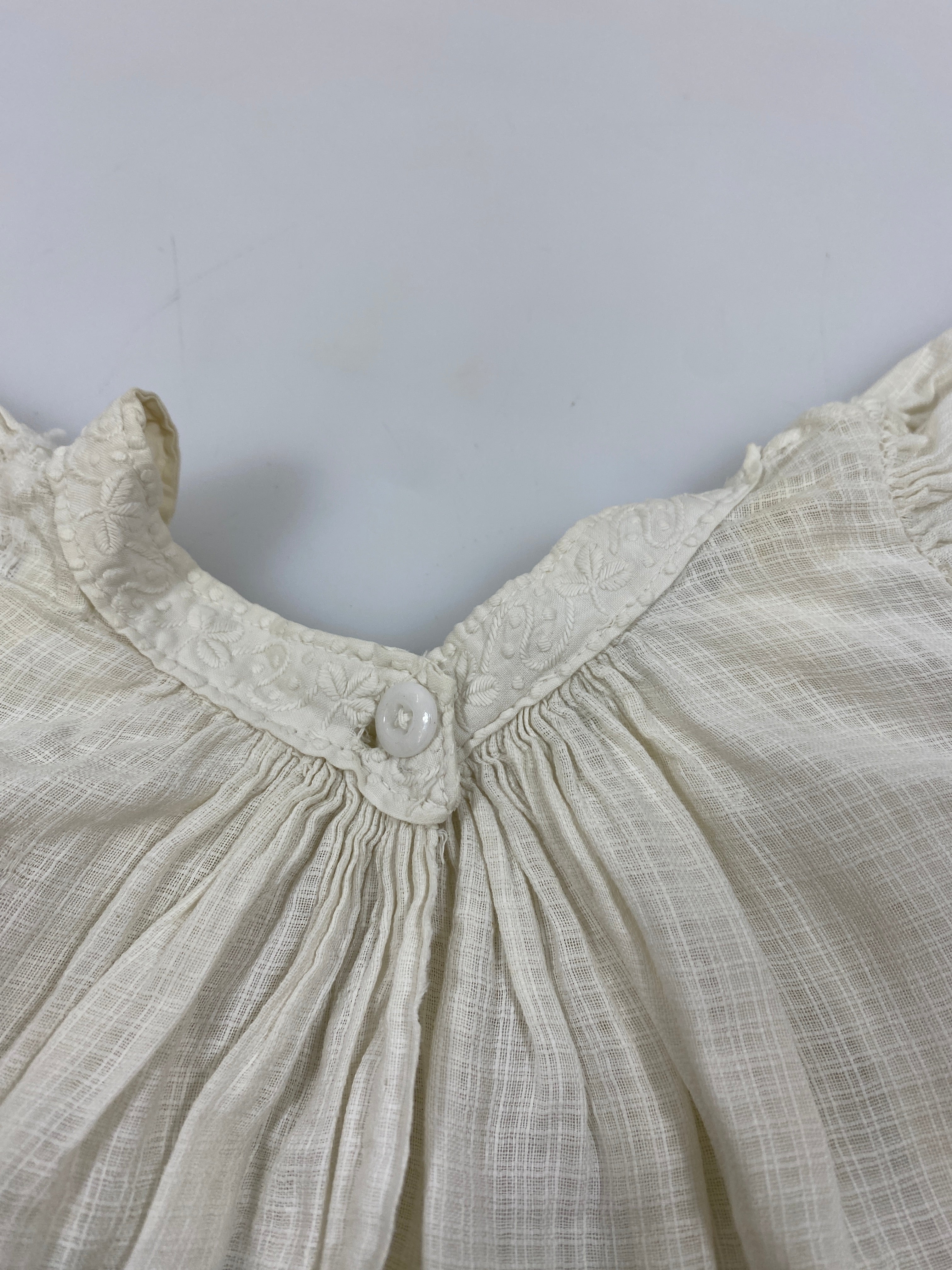 Vintage 1910s White Linen Infant's Dress