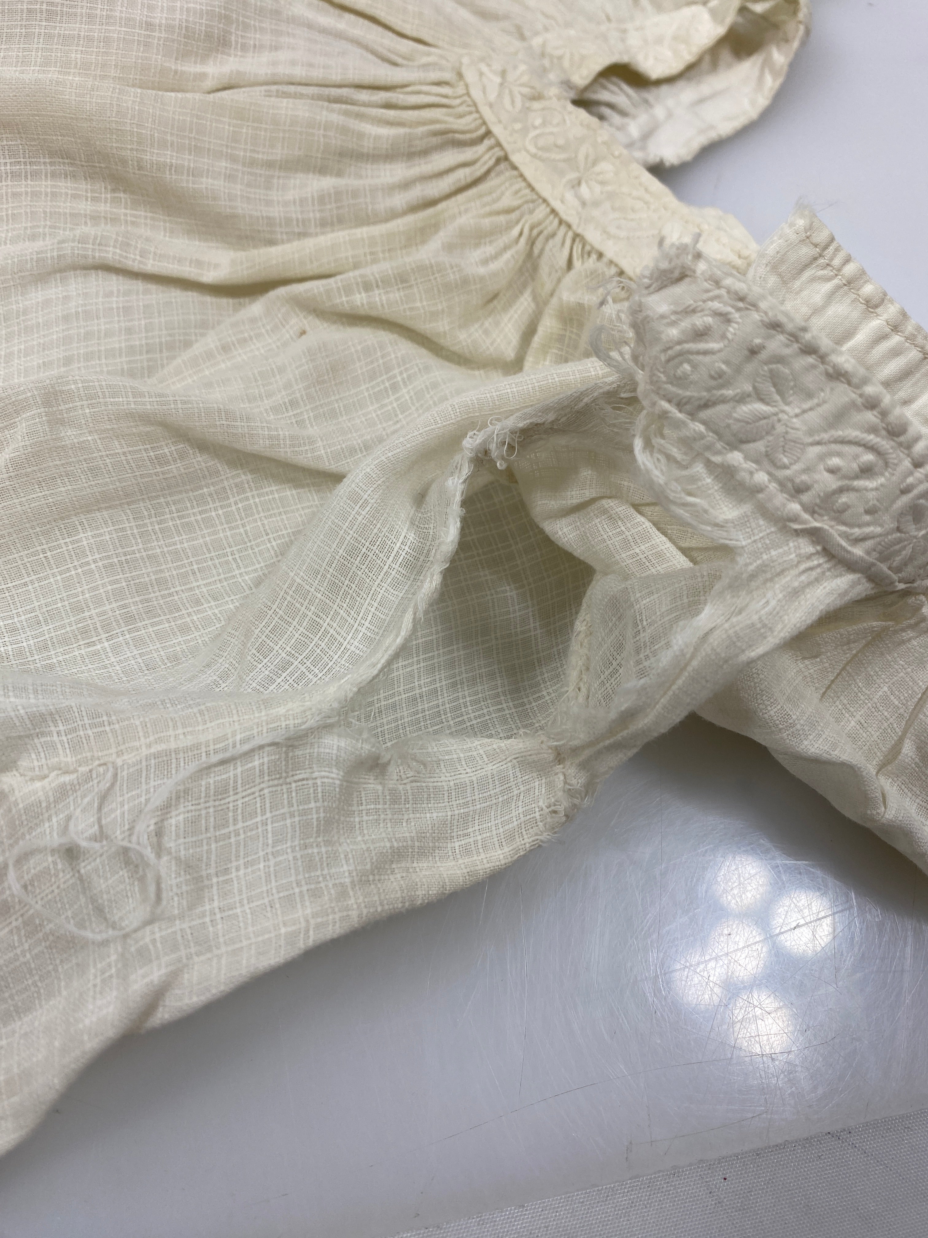 Vintage 1910s White Linen Infant's Dress