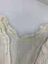 Vintage 1910s White Linen Infant's Dress with Pink and Blue Floral Embroidery