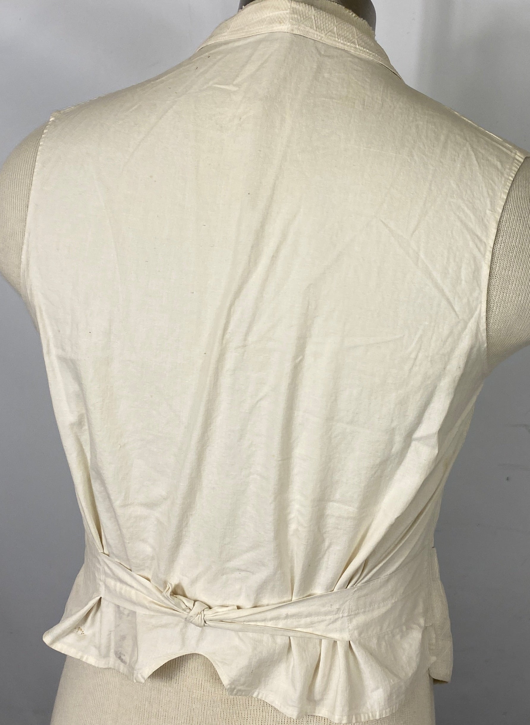 Vintage 1910's White Vest Men's Size Unknown