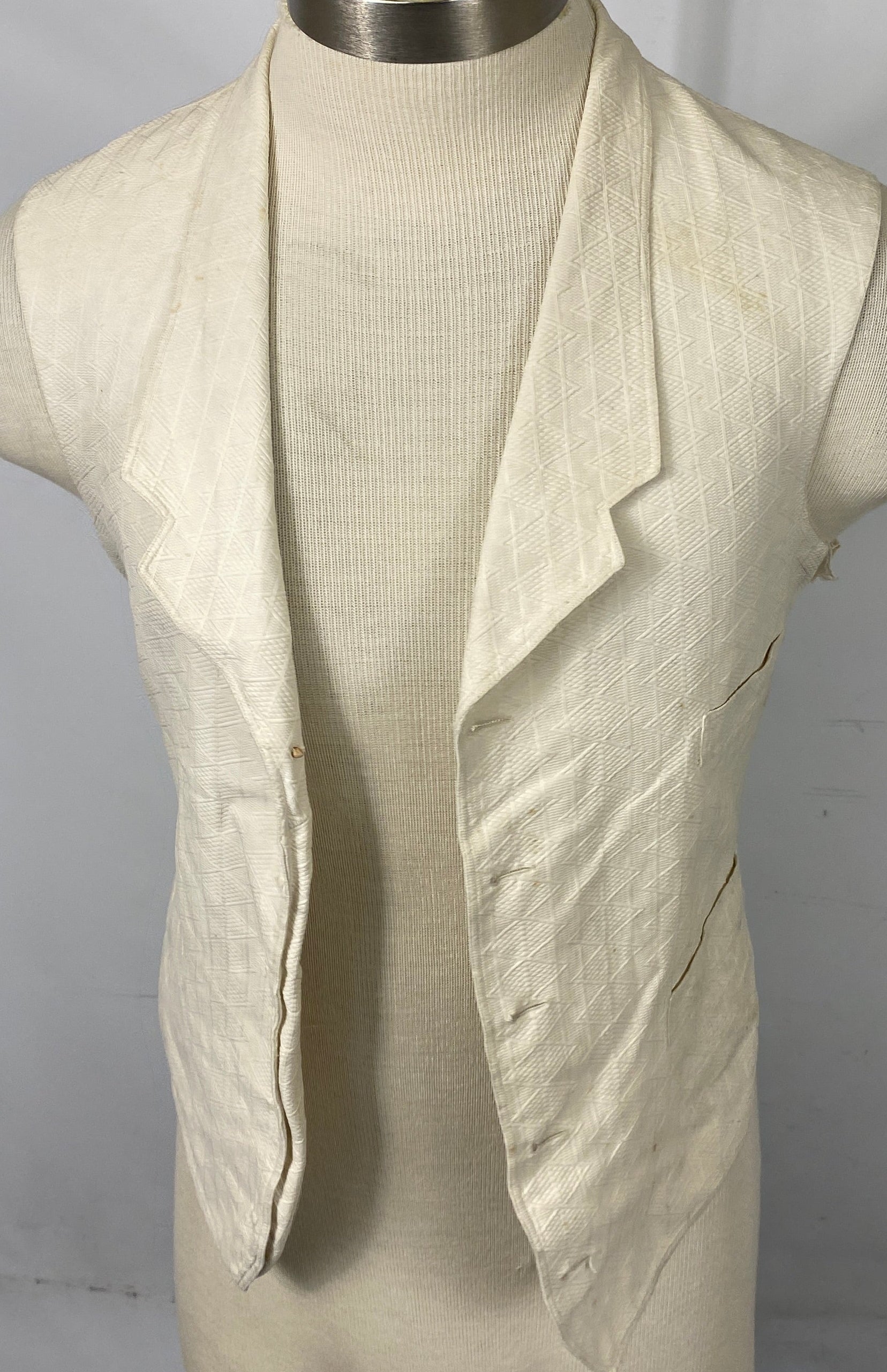 Vintage 1910's White Vest Men's Size Unknown