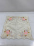 Vintage 1916 Linen Handkerchief with Floral Embroidery