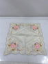 Vintage 1916 Linen Handkerchief with Floral Embroidery