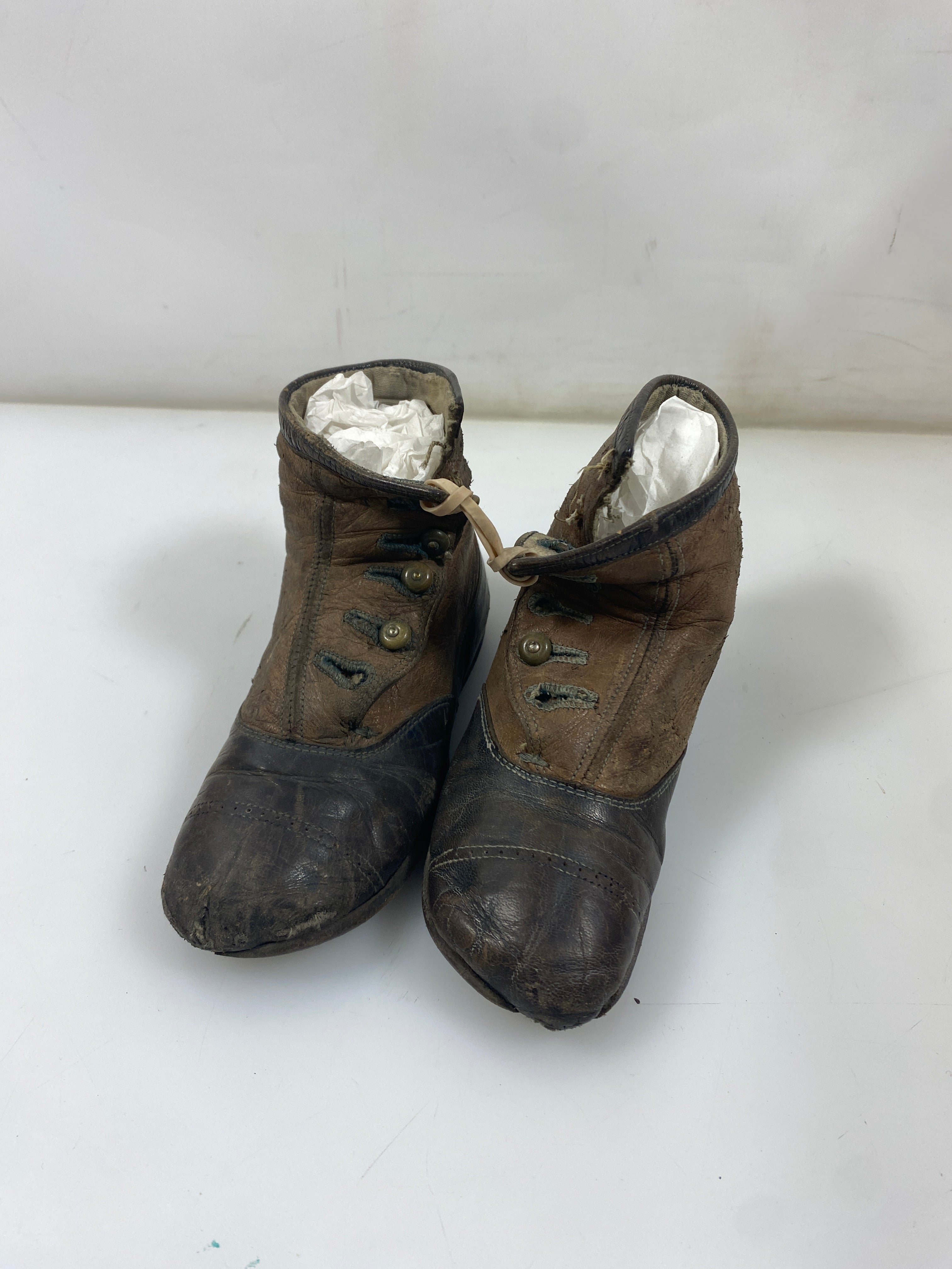 Vintage 1920s Children's Brown Leather Shoes