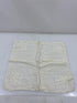 Vintage 1920s White Linen Handkerchief with Floral Embroidery