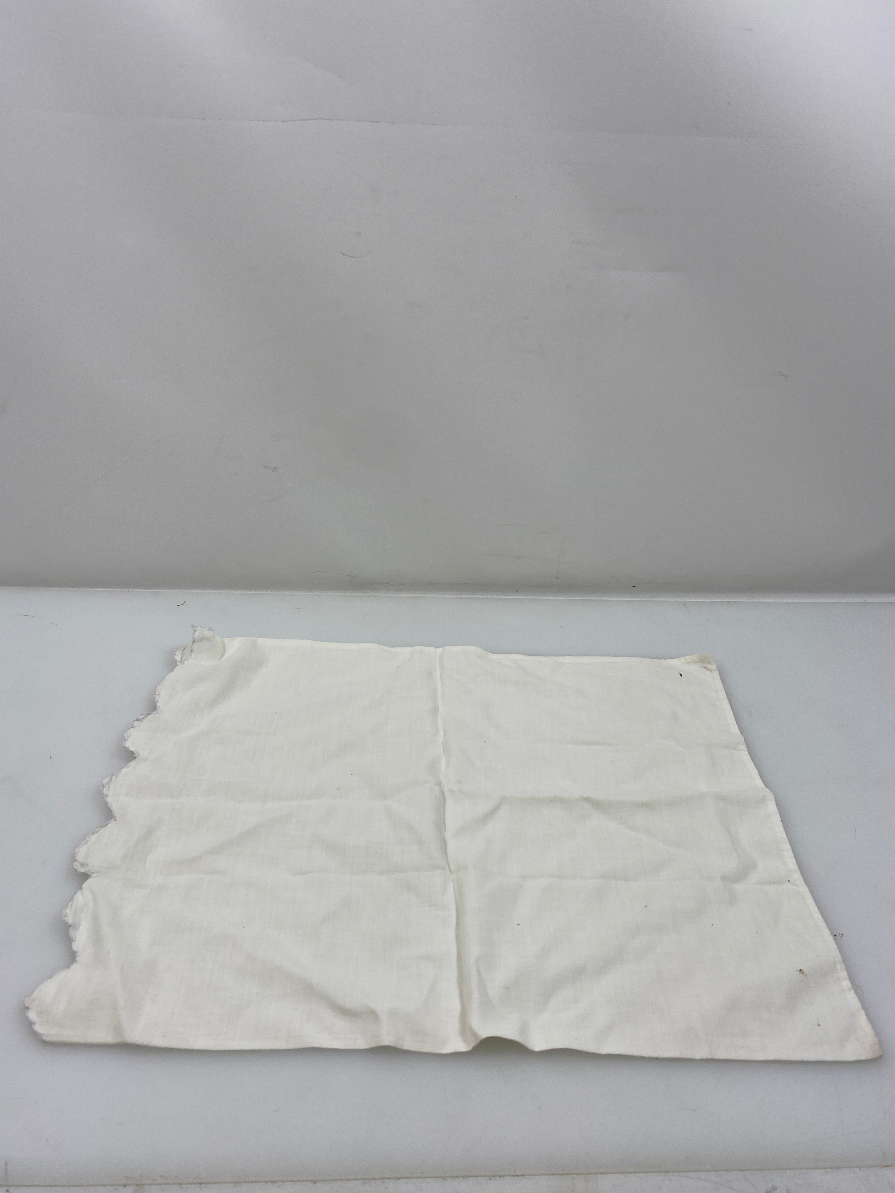 Vintage 1922 White Linen Pillow Case with Lace and Embroidered Details