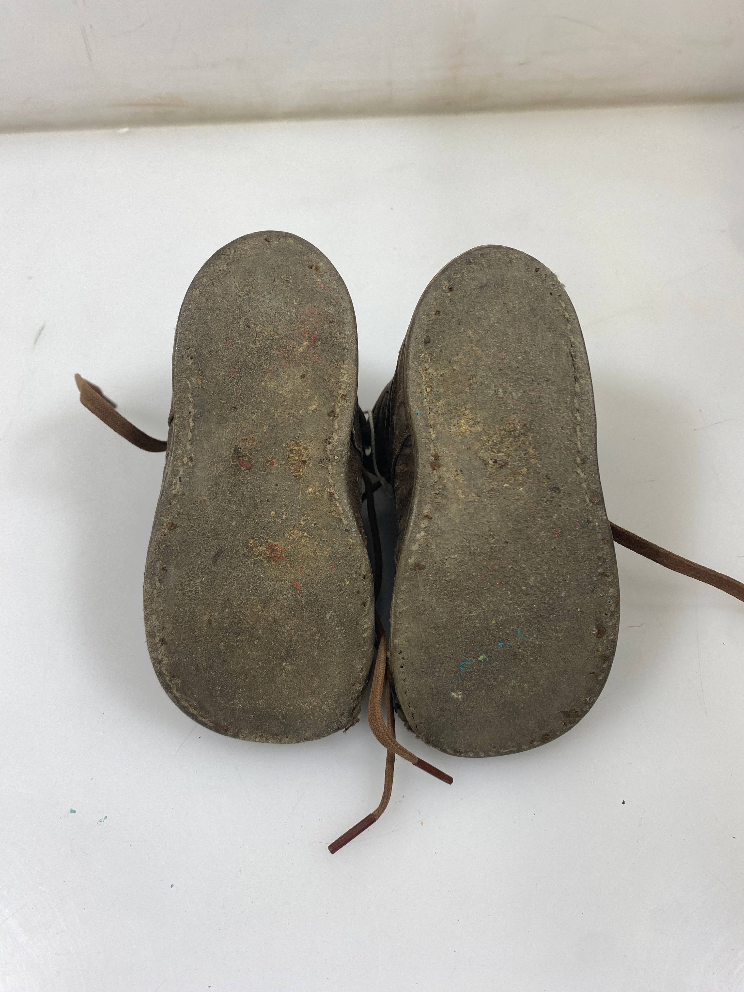 Vintage 1925 Brown Leather Lace-Up Children's Boots