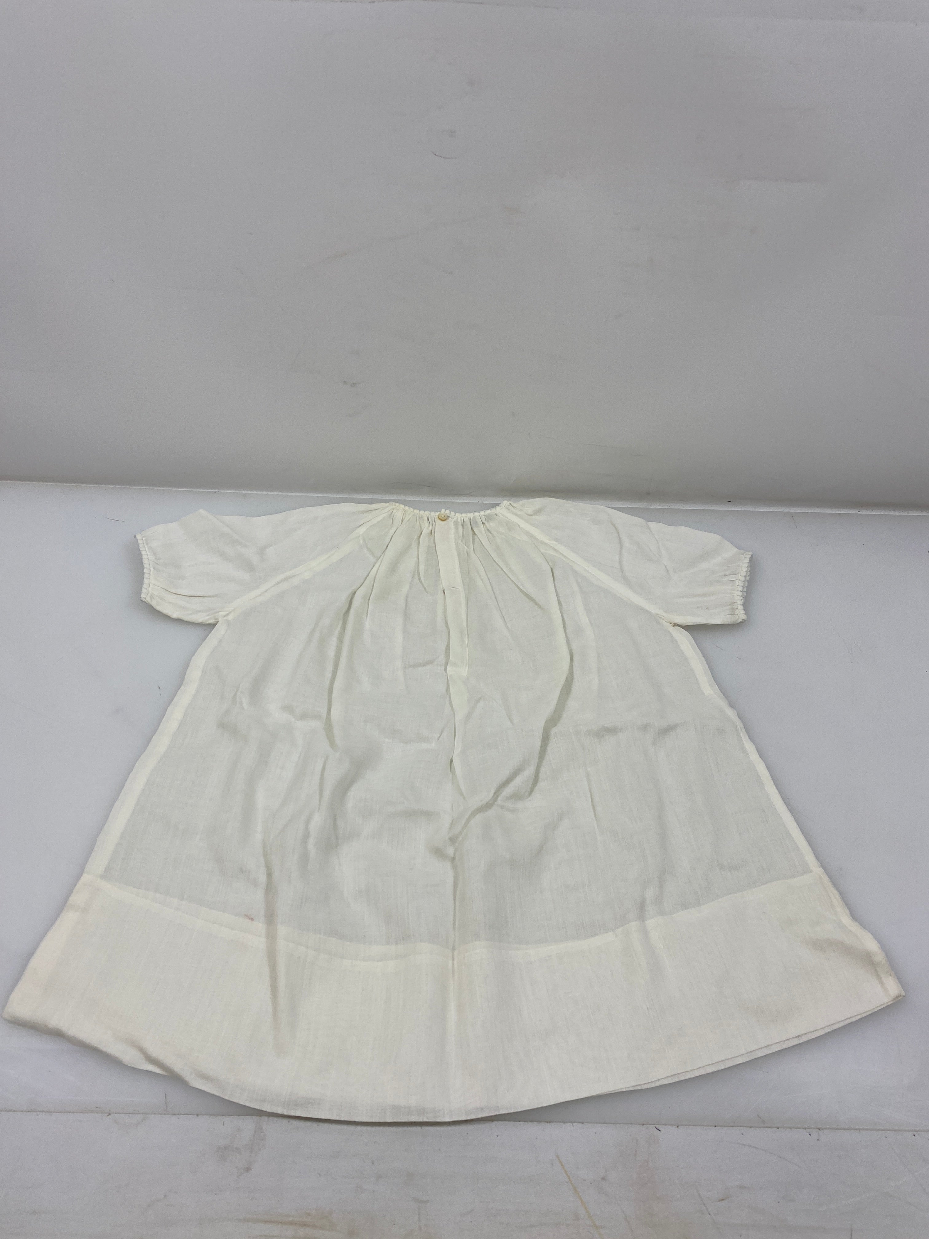 Vintage 1927 "Texas" White Linen Baby's Dress Size 6 Months