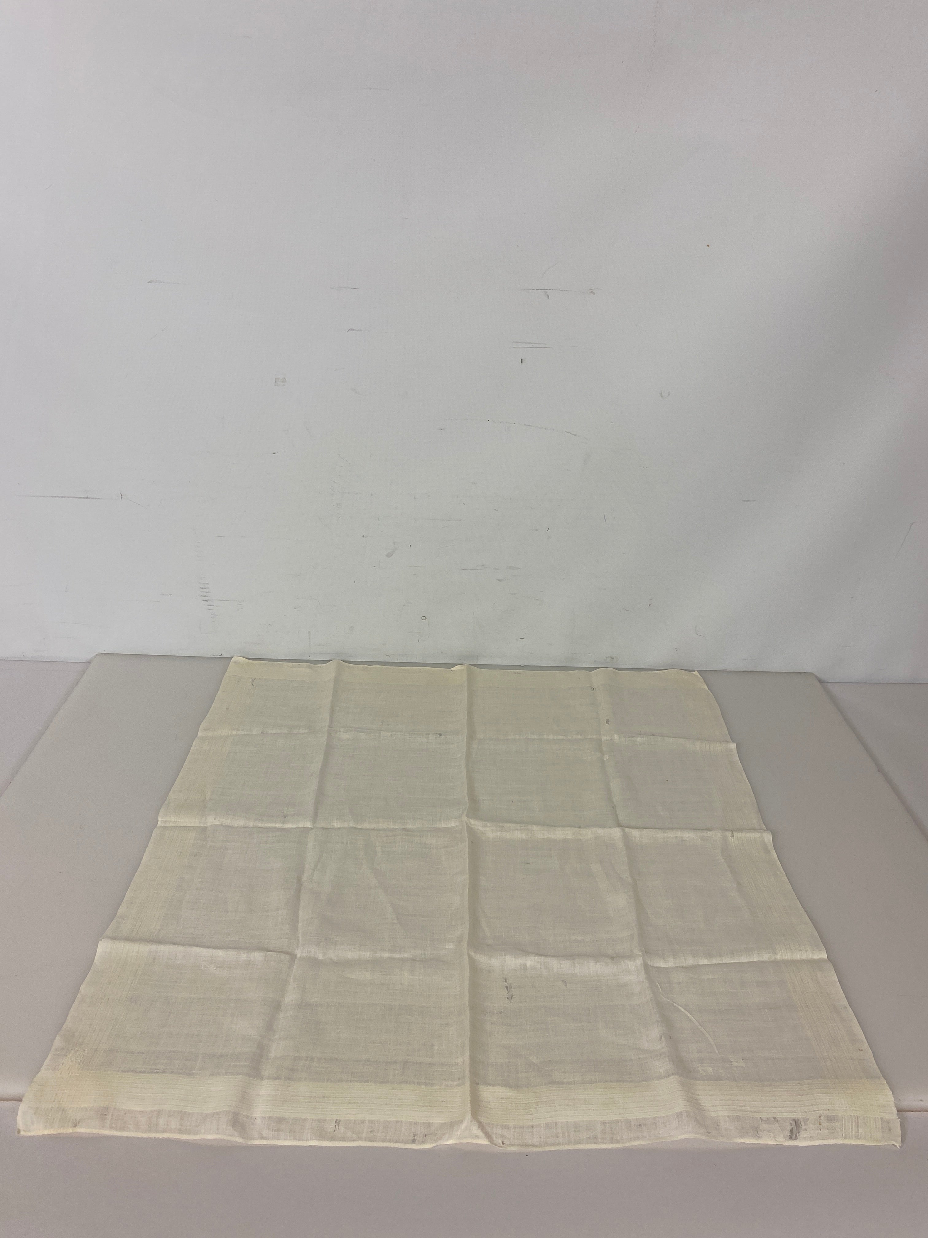 Vintage 1930s-1940s White Linen Handkerchief