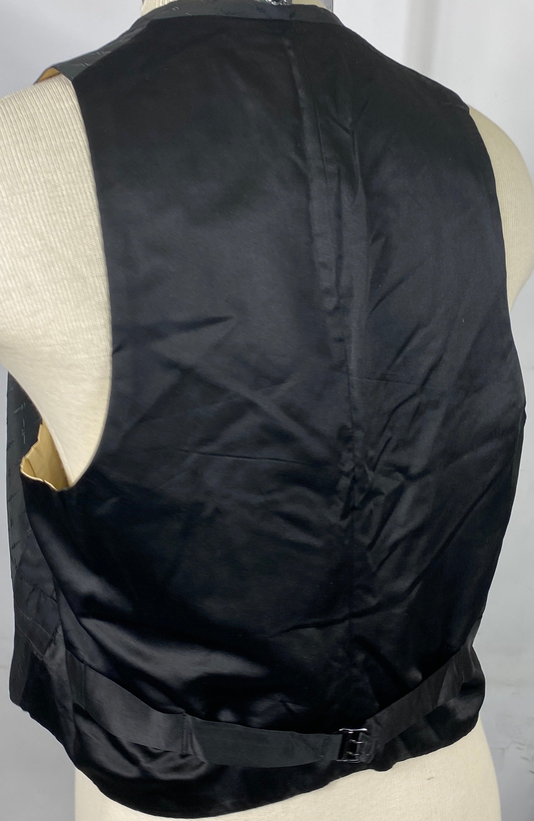 Vintage 1930's Black Vest Men's Size Unknown