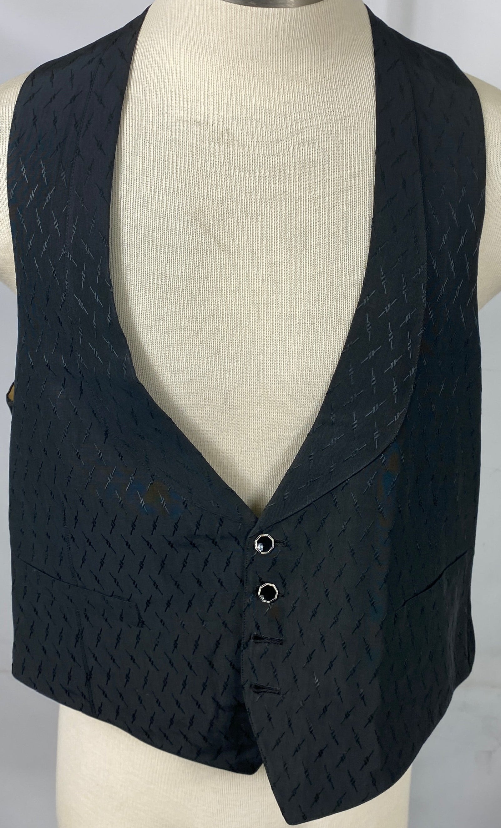 Vintage 1930's Black Vest Men's Size Unknown