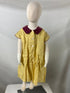 Vintage 1930s Children's Yellow Dress with Burgundy Collar with Anchors