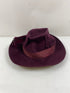 Vintage 1930s Maroon Fedora Hat with Feather