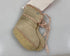 Vintage 1930s Tan Knit Children's Socks with Pink Ribbon Details
