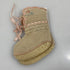 Vintage 1930s Tan Knit Children's Socks with Pink Ribbon Details