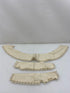 Vintage 1930s Tan Linen Collar and Cuff Set with Geometric Design