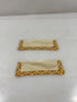 Vintage 1930s Tan Linen Cuff Set with Warm Tone Woven Border (2 Cuffs)