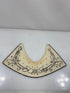 Vintage 1930s White Collar with Black Floral Embroidery