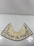 Vintage 1930s White Collar with Black Floral Embroidery
