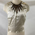 Vintage 1930s White Silk Dickey with Beaded Design
