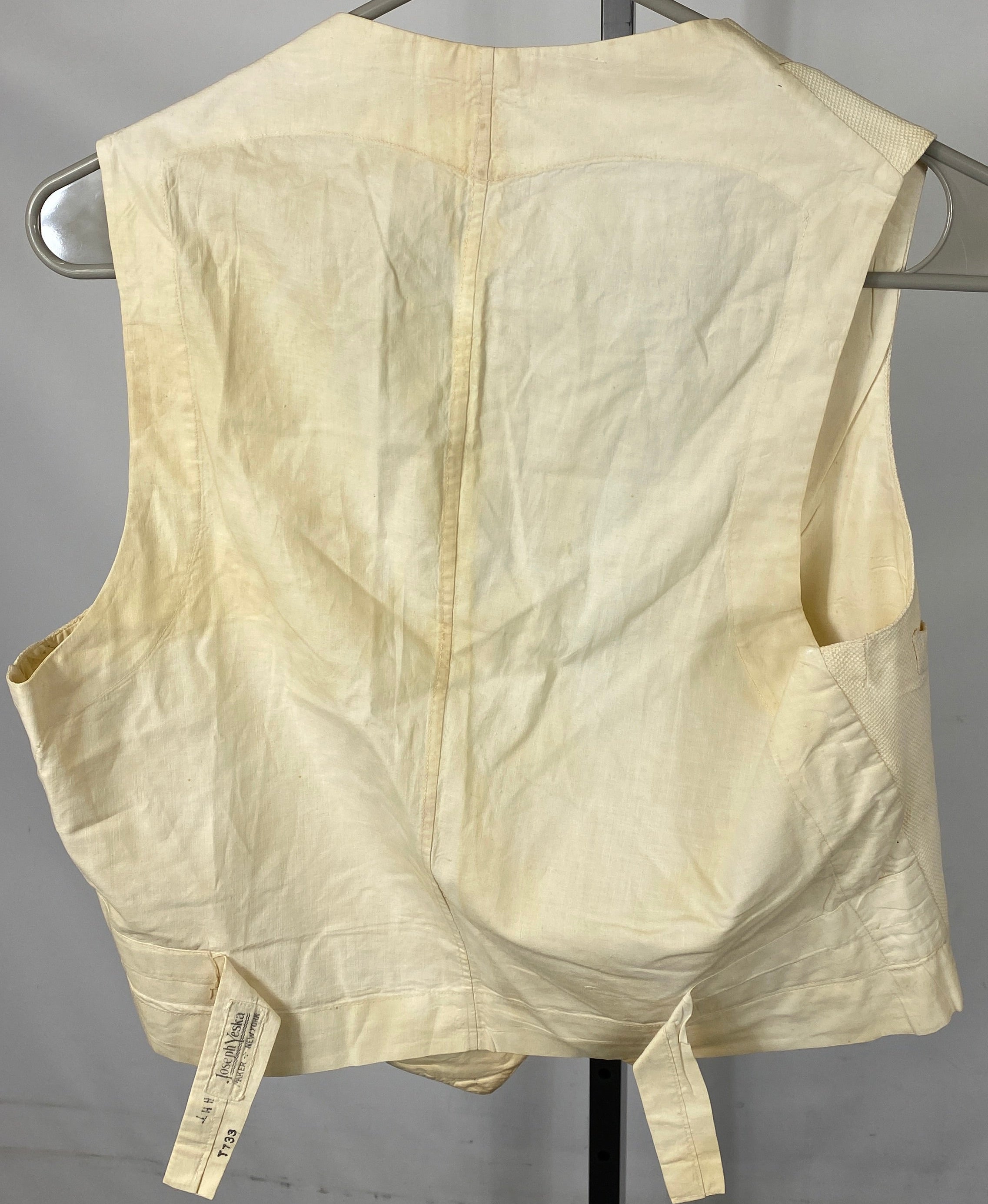 Vintage 1930's White Vest Men's Size Unknown