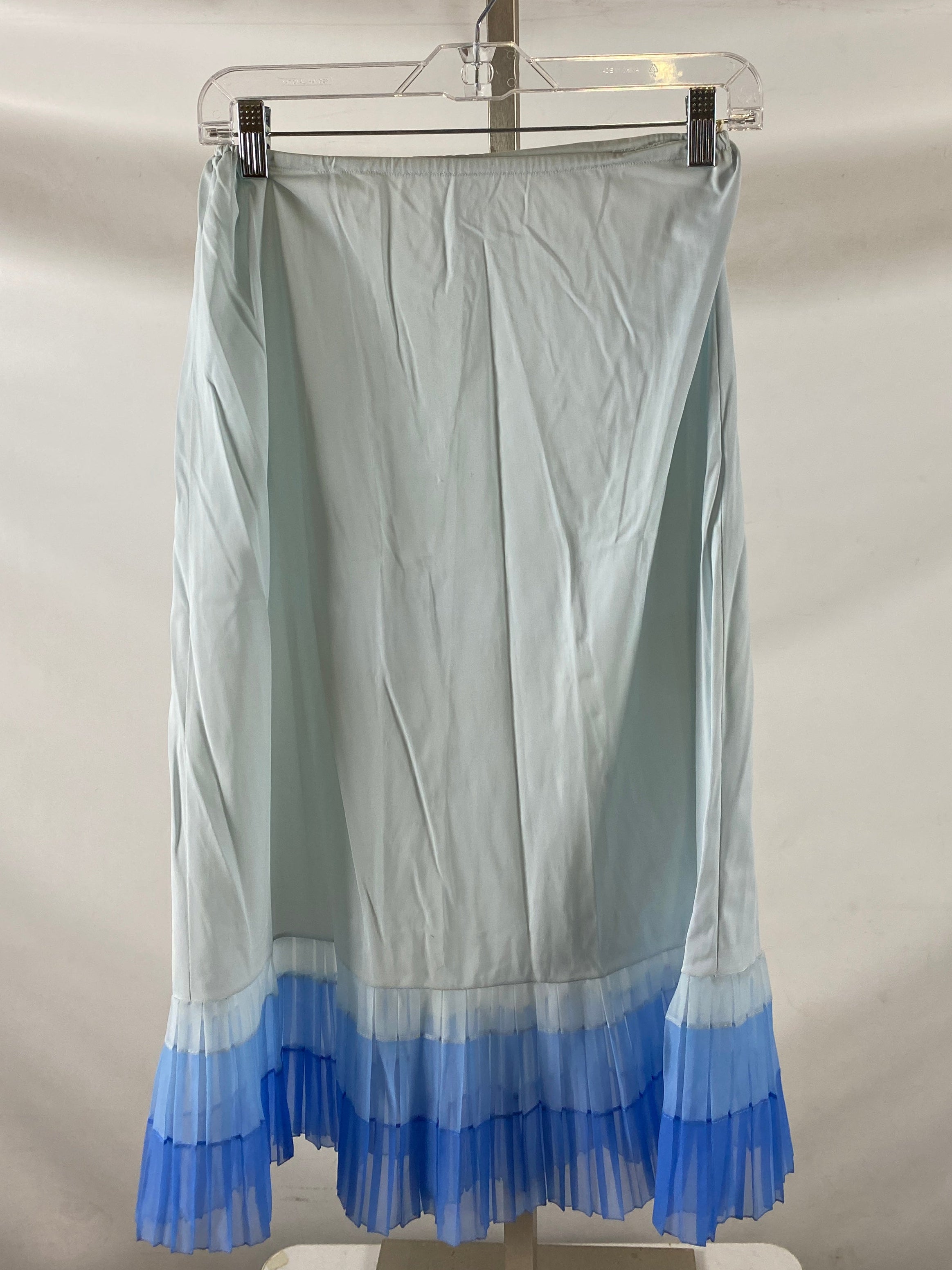 Vintage 1940s Blue Slip Skirt with Blue Tiered Crinoline