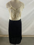 Vintage 1950s Black and White Rayon Silk Slip Size Unknown