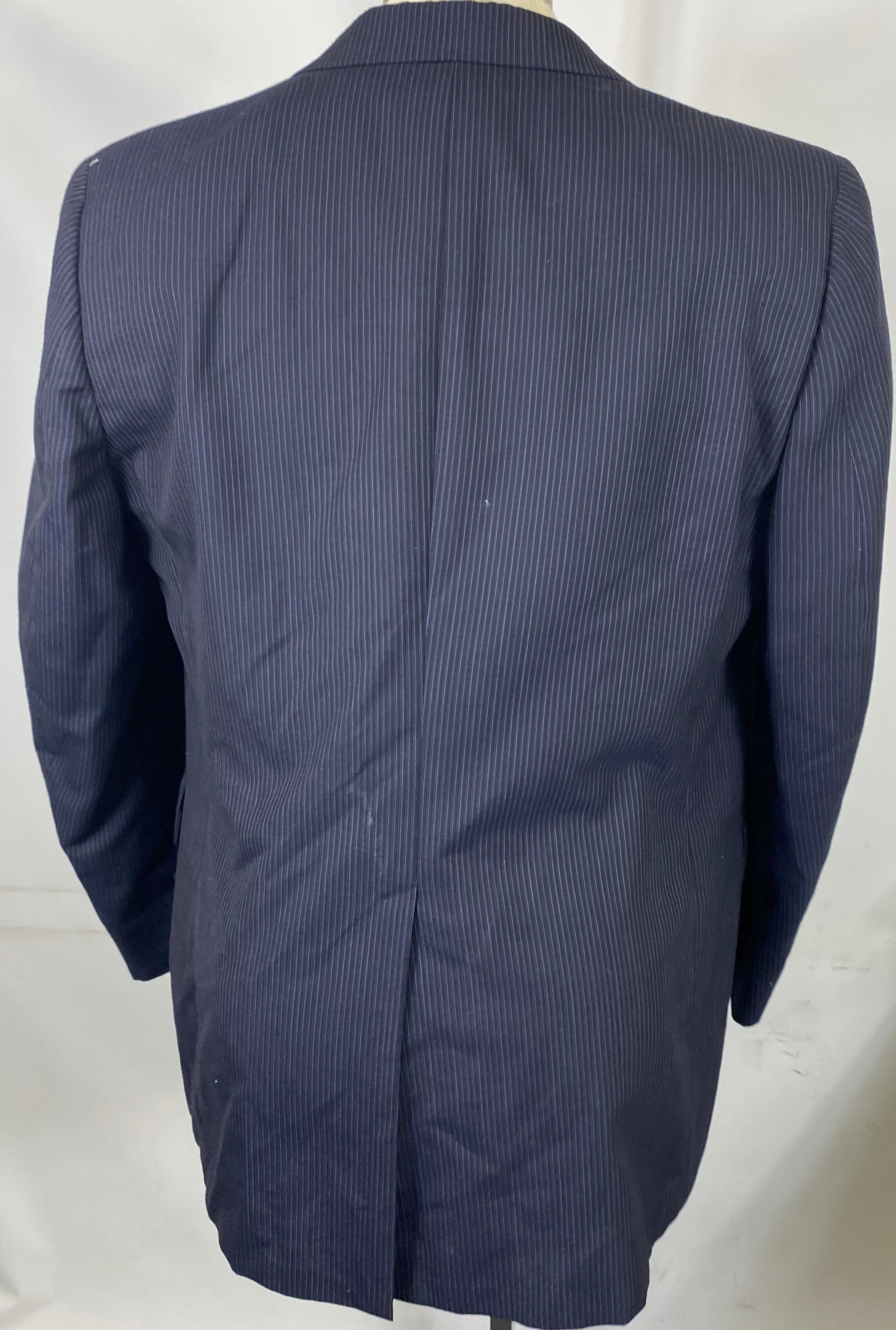 Vintage 1950s Cavalier Kauffman's Blue Pinstripe Suit Jacket, Pants and Vest Men's Size Unknown
