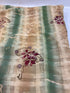 Vintage 1950s Green and Tan Fabric with Floral Pattern