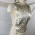 Vintage 1950s Ivory Satin Dickey with Button Closure