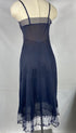 Vintage 1950s "Luxite" Navy Nylon Slip with Lace Details Dress Size 34