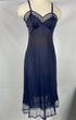 Vintage 1950s "Luxite" Navy Nylon Slip with Lace Details Dress Size 34