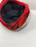 Vintage 1950s Red Velvet Pill Box Women's Hat with Black Lace and Beadwork