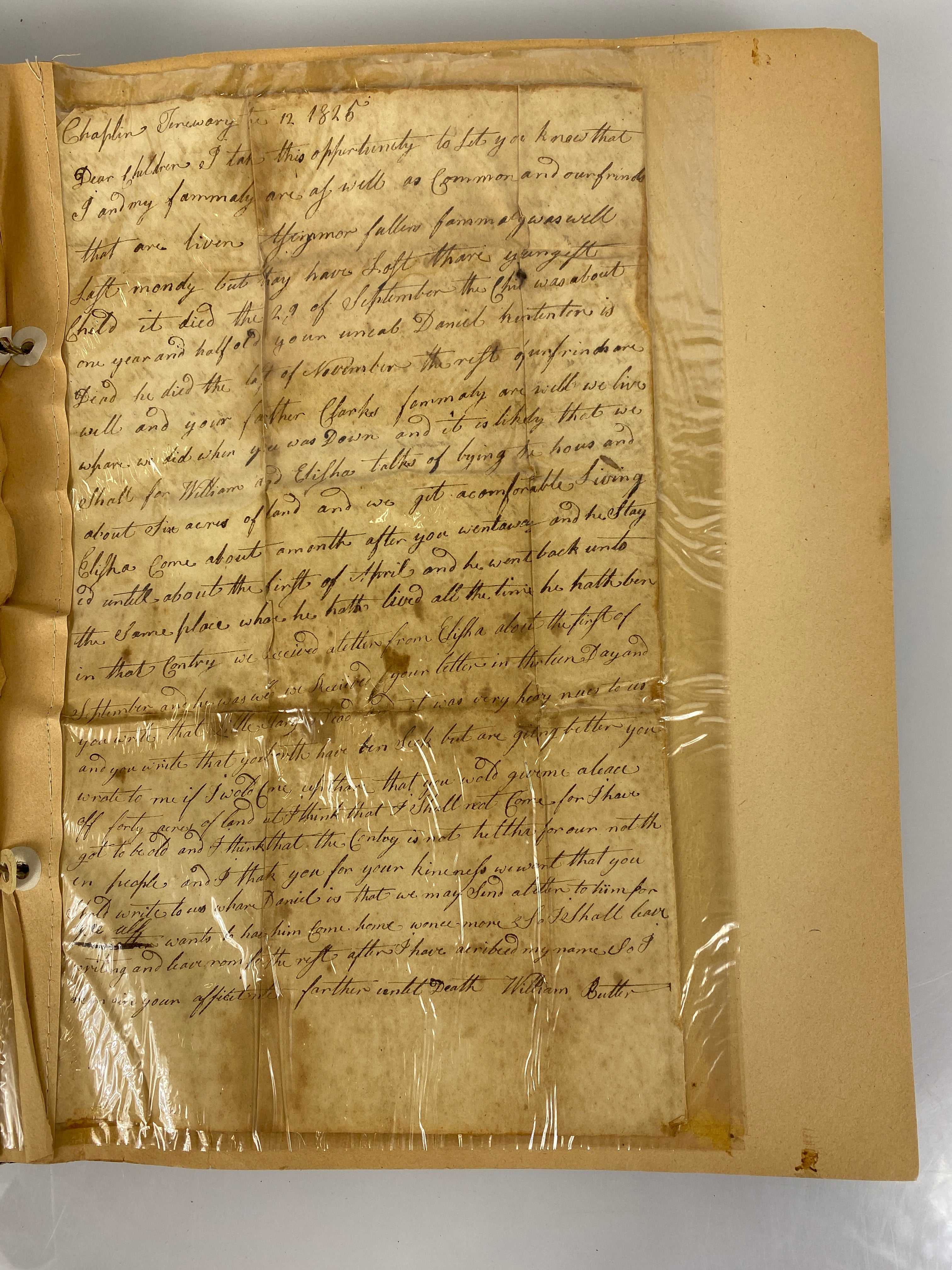Vintage 1950s Scrapbook with letters/ephemera from 1820s Marion, OH