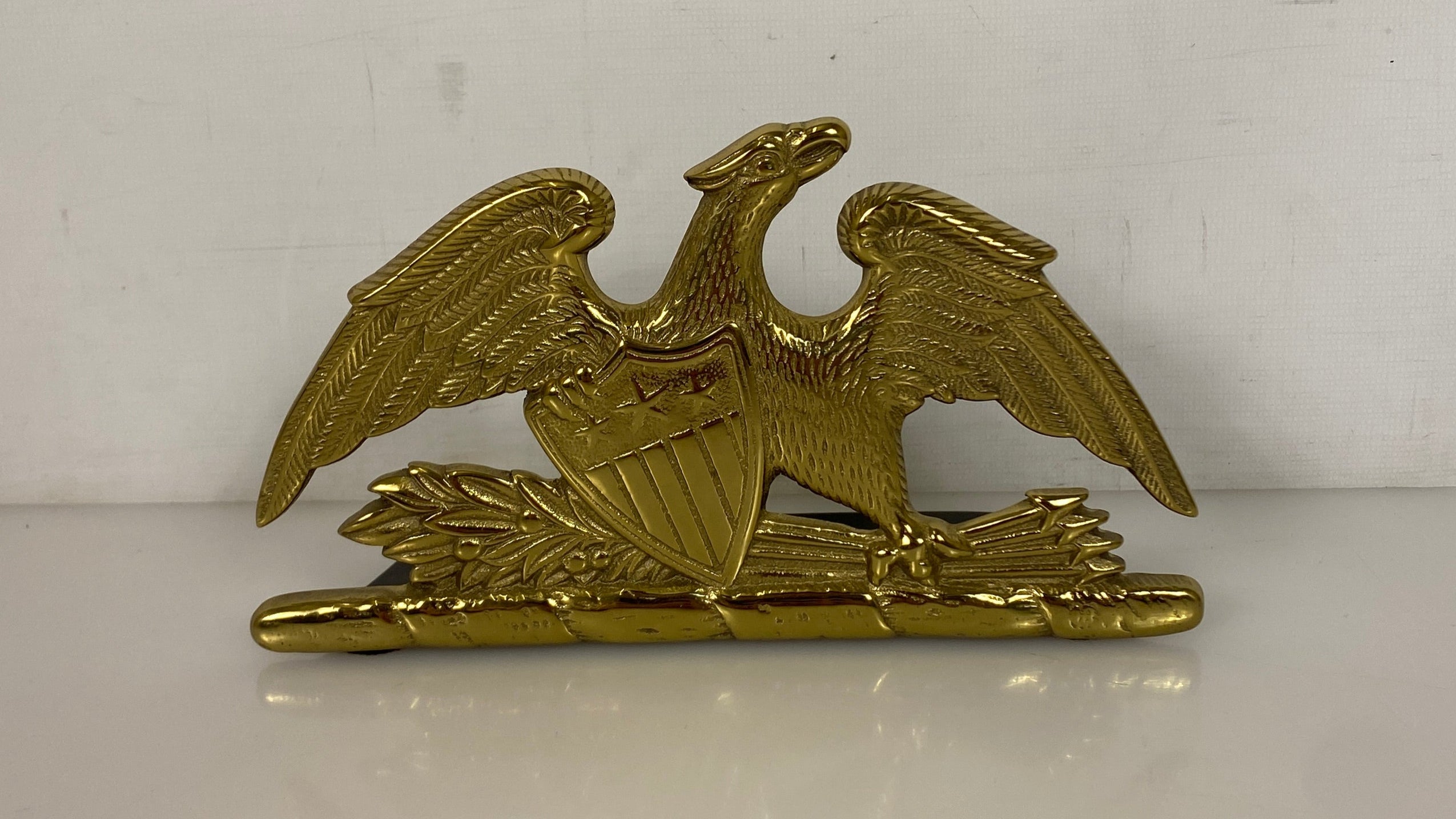 Vintage 1952 Brass American Eagle Bookend